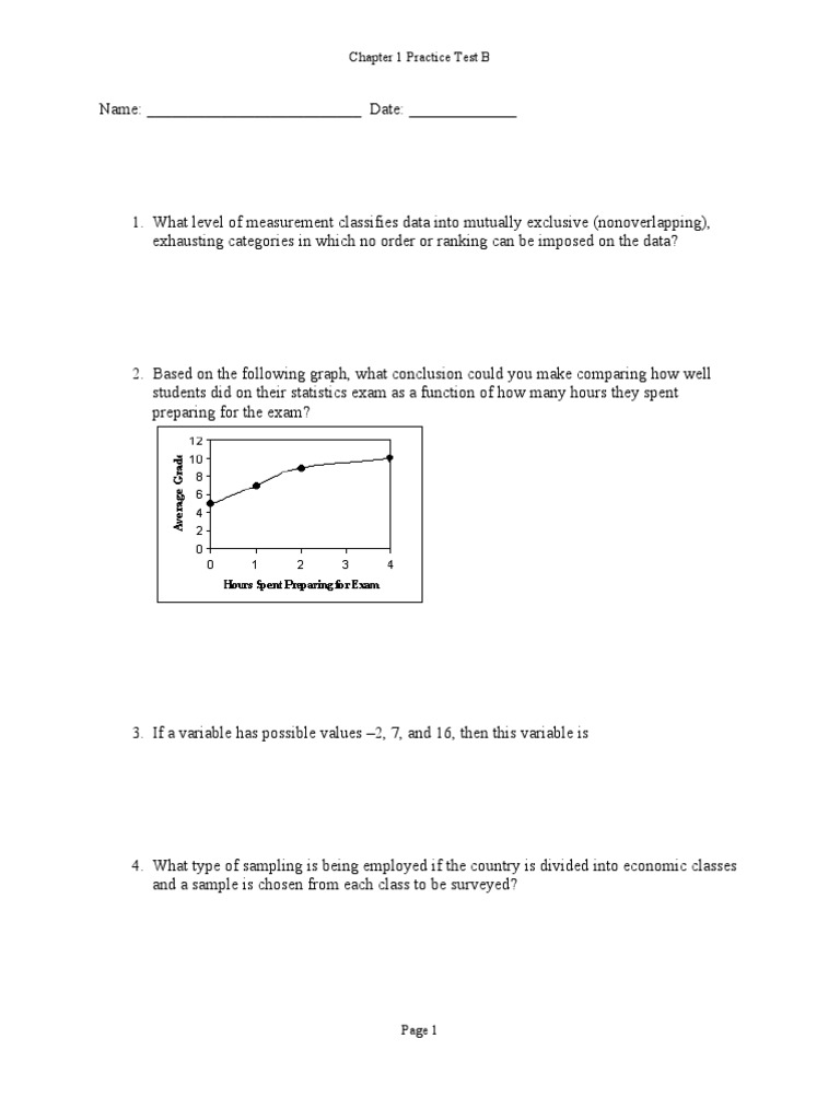 Chapter 1 Practice Test B | PDF