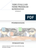 Pertemuan 12 Metode Evaluasi Ekonomi Program Kesehatan