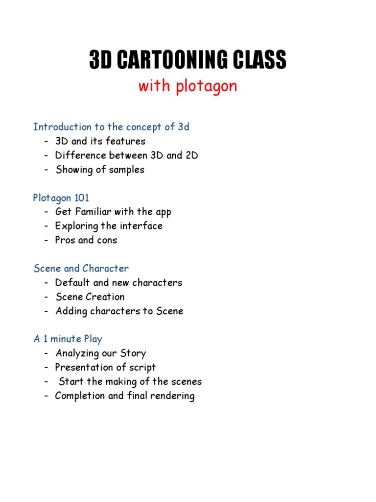 3d Cartooning Class Manual | PDF | Games & Activities | Computers
