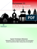 Pertemuan Ke 12 Dialog Dan Toleransi Antar Umat Beragama