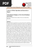 A Survey of Police Operations and Insecurity in Nigeria Akoji, Richard Oklagba & Prof. David Oladimeji Alao (PH.D)