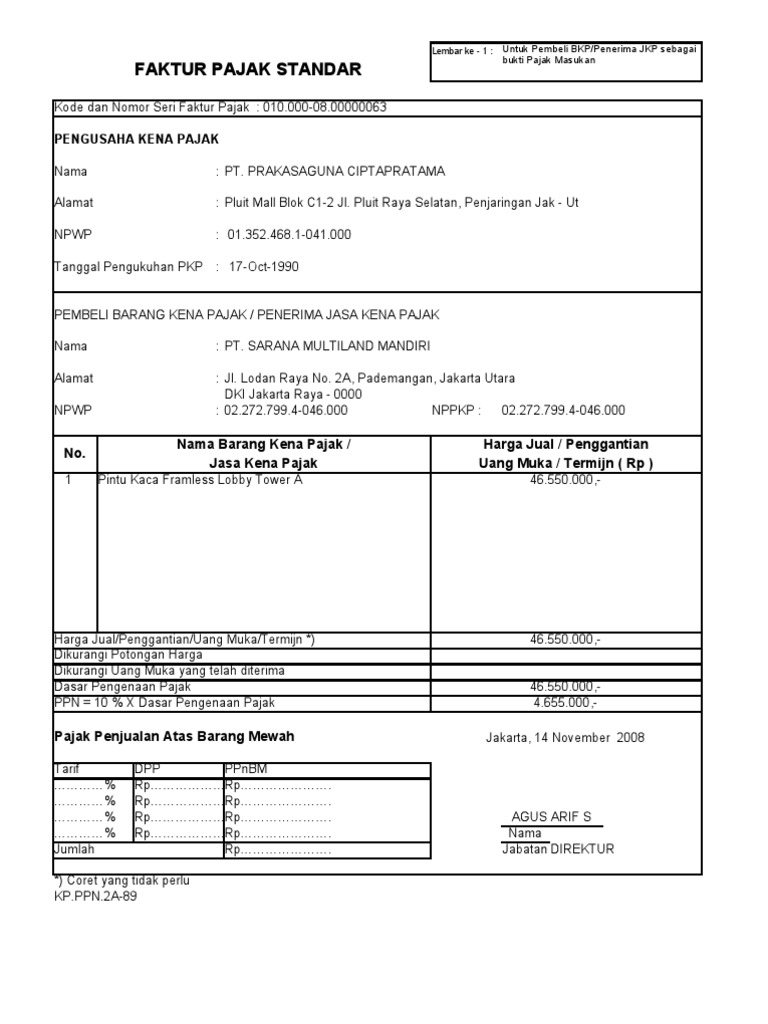 Form Faktur Ppn Form Faktur Ppn