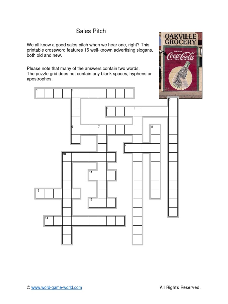 Easy CW Puzzles Sales Pitch PDF Crossword Word Puzzles