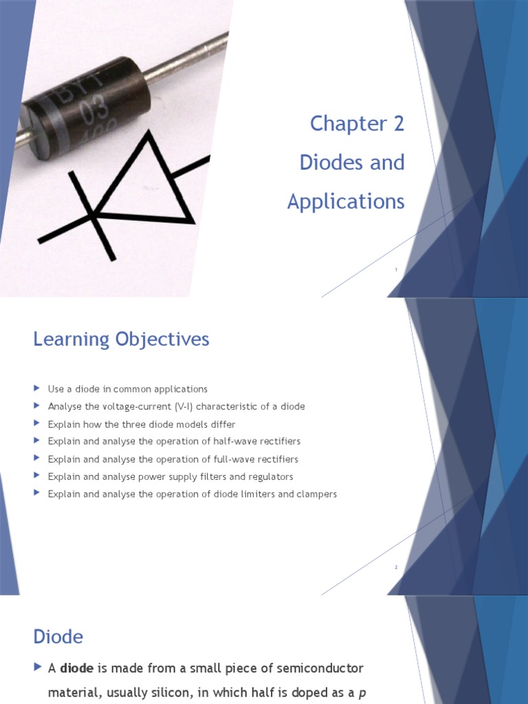 Chapter 2 Diodes and Applications PDF Rectifier Diode