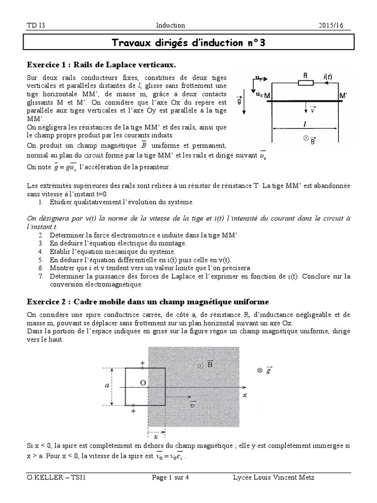 Exercice sur les Rails de Laplace PDF Sciences et mathématiques — free download
