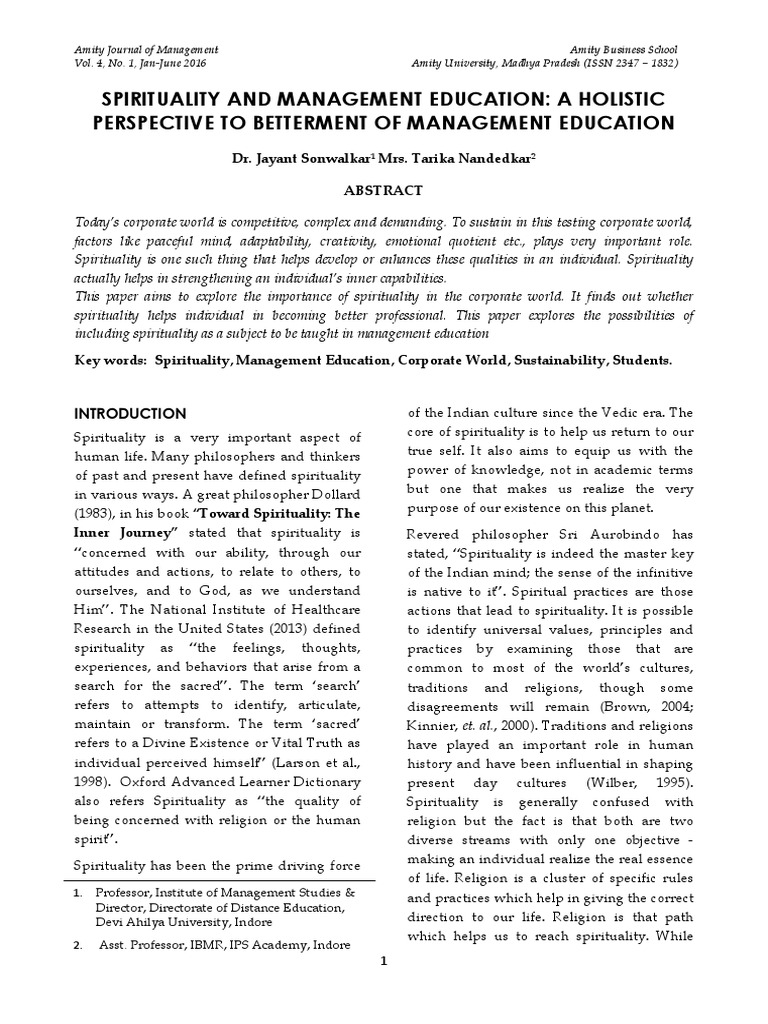 Spirituality and Management Education | PDF | Science & Mathematics