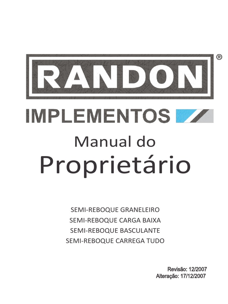 NC-05 Manual Do Proprietário RANDON | PDF | Freio | Pneu