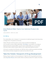 How Medical Affairs Teams Can Optimize Product Life Cycle