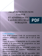 Proposition en Non Valeur Des Creances Publiques