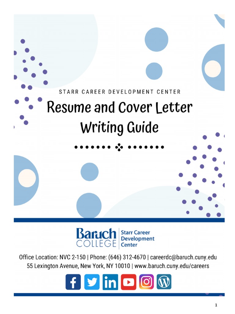 Baruch Resume and Cover Letter Guide | PDF | Résumé