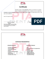 Certificado de Treinamento Pta