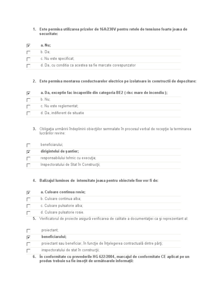 Teste Rte Si Diriginte | PDF