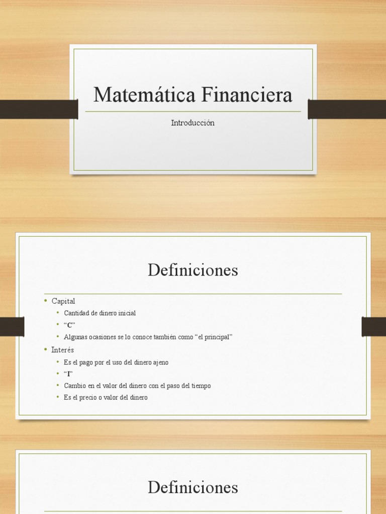 Matemática Financiera Clase 1 | PDF