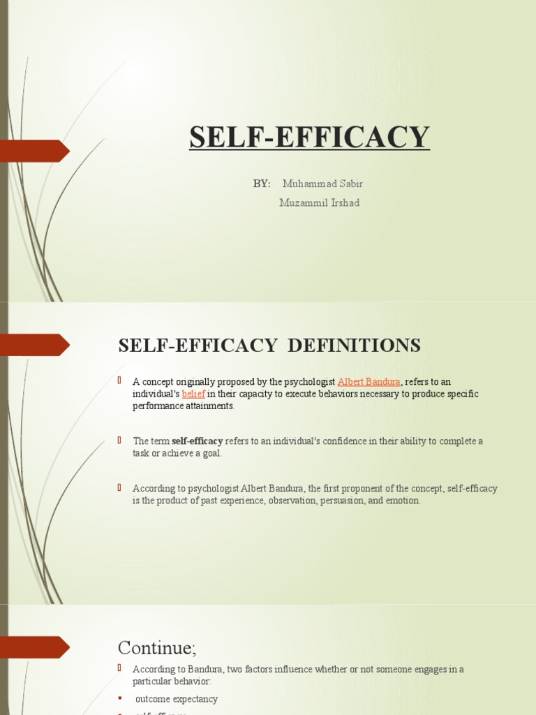 Self Efficacy | PDF | Self Efficacy | Psychological Concepts