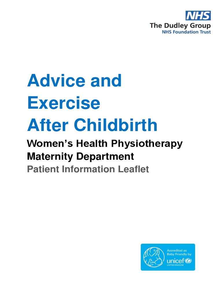 Advice and Exercise After Childbirth V2 PDF Urinary Incontinence