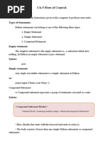 Ch-5 Flow of Control