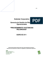 GGRO-EC-011 Sustancias Peligrosas