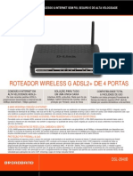 Roteador wireless ADSL2+ de 4 portas para alta velocidade e segurança