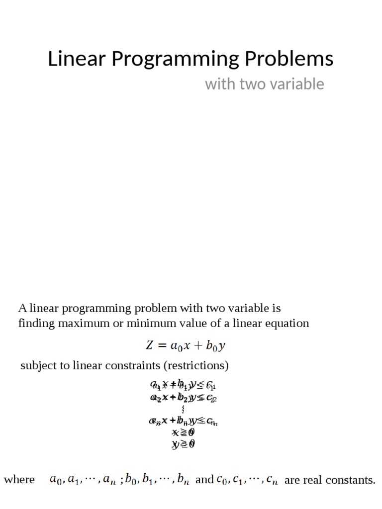 3 Linear Programming Problems PDF Linear Programming Profit 3 linear programming problems pdf linear programming profit