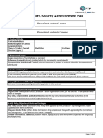 HSSE Plan Template for Contractors