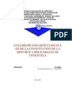 Análisis artículos 311 322 Constitución Venezuela