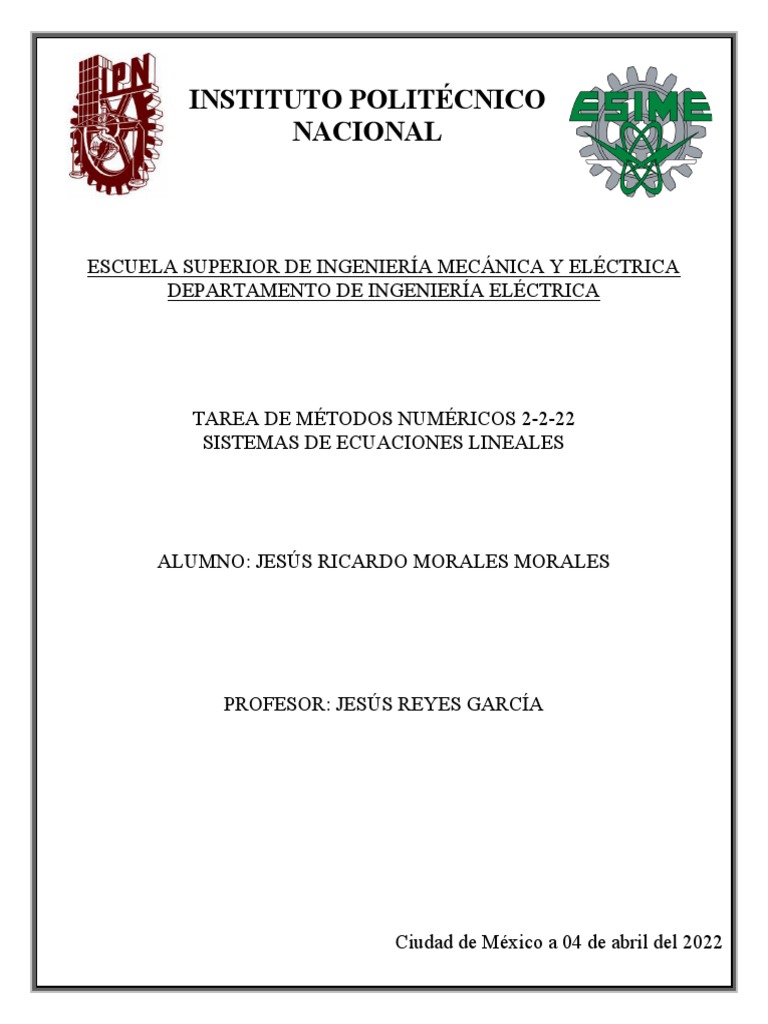 Métodos Numéricos en C++ | PDF | Sistema de ecuaciones lineales ...
