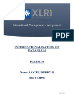 International Management Assignment - RaviTej Reddy H - TB21003