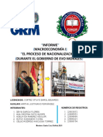 (INFORME) - Investigación Del Proceso de Nacionalización. (Durante El Gobierno de Evo Morales) .