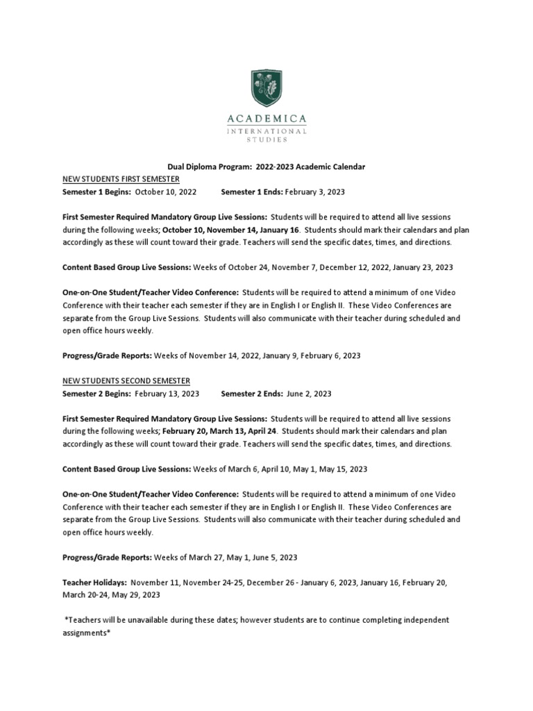 Dd new student calendar 2022 2023 pdf