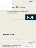 Basic Electronics: Instructor-In-Charge: Sandeep Saini and Kanjalochan Jena