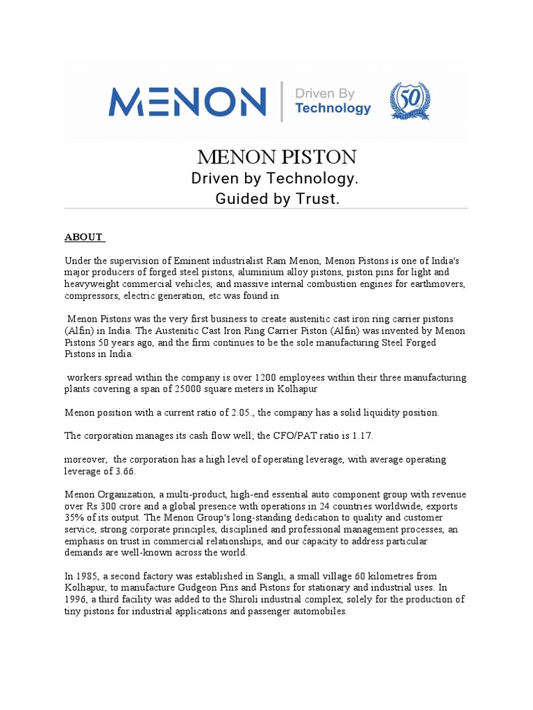 Menon Piston PDF