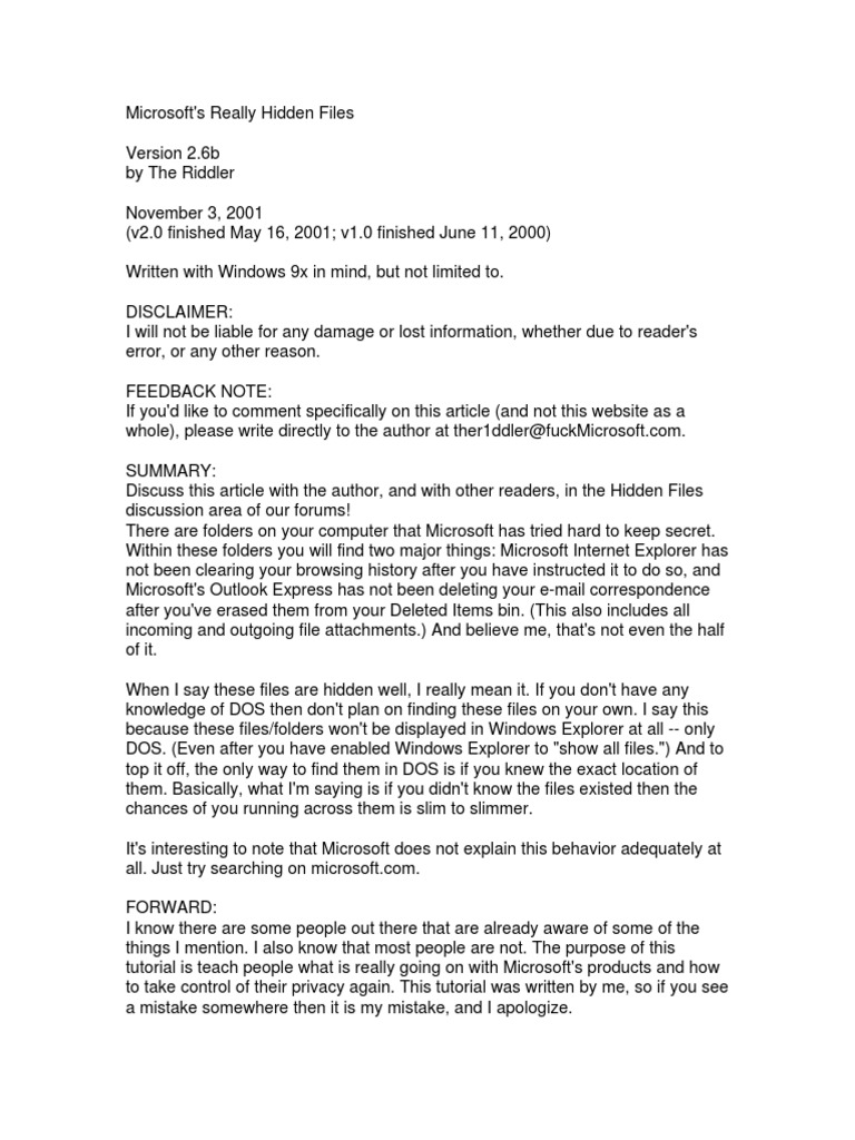 Hidden files pdf computer file internet explorer