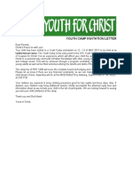 Youth Camp Invitation Letter
