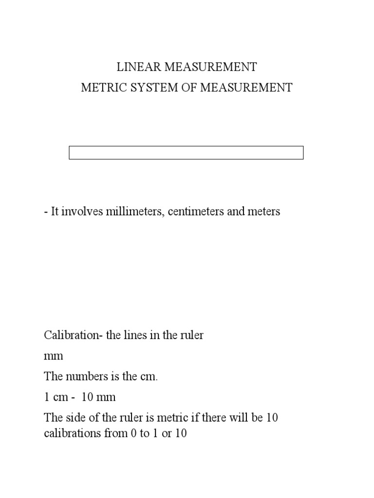 Linear Measurement PDF