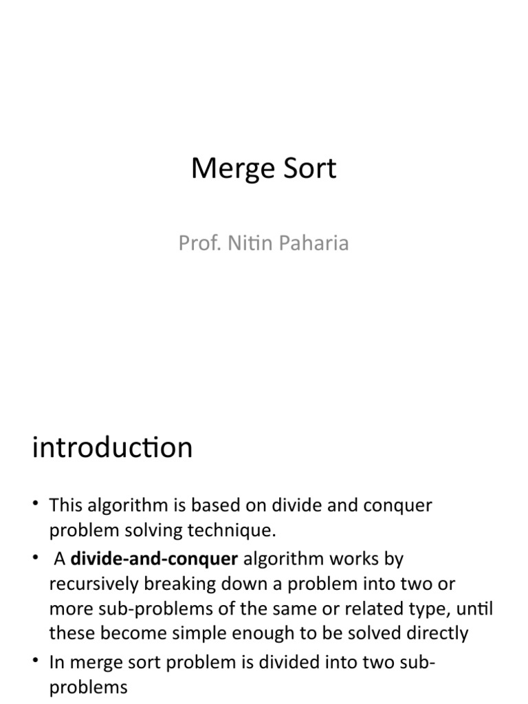 Understanding Merge Sort Algorithm | PDF