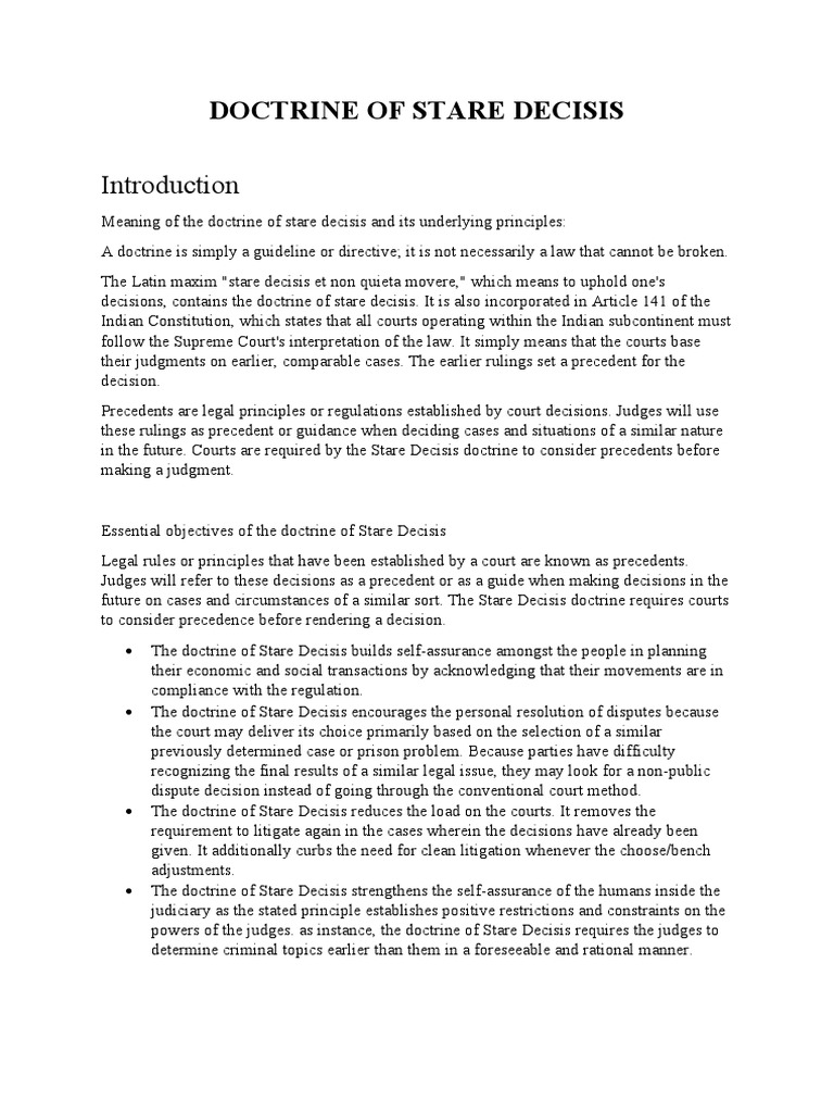 Supreme Court's Power to Overrule Precedents and Binding Nature of Its Decisions PDF