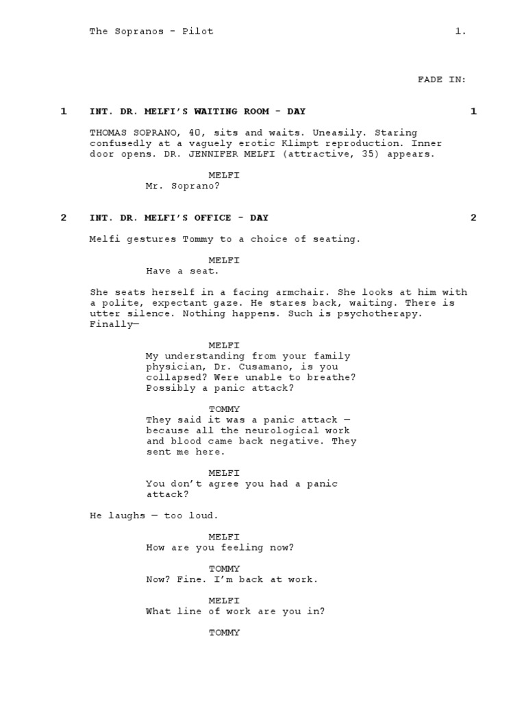 The Sopranos - Pilot | PDF