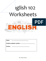 English 102 Tri Semester Worksheets Updated