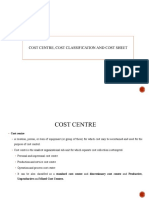 3 Cost Centre, Classification and Cost Sheet