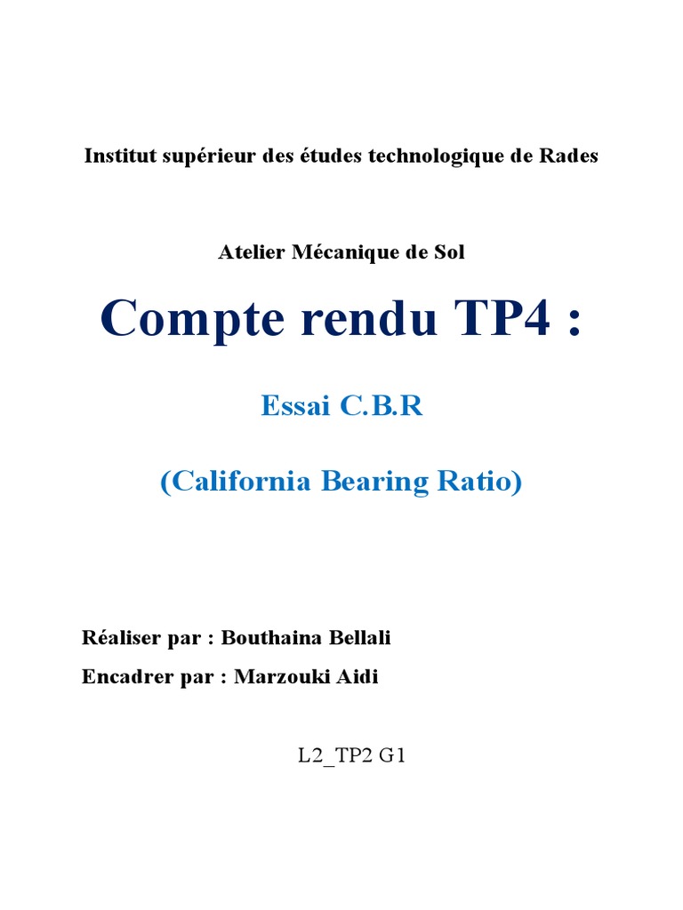 Essai CBR : Mesure de Portance du Sol | PDF | Génie du bâtiment ...