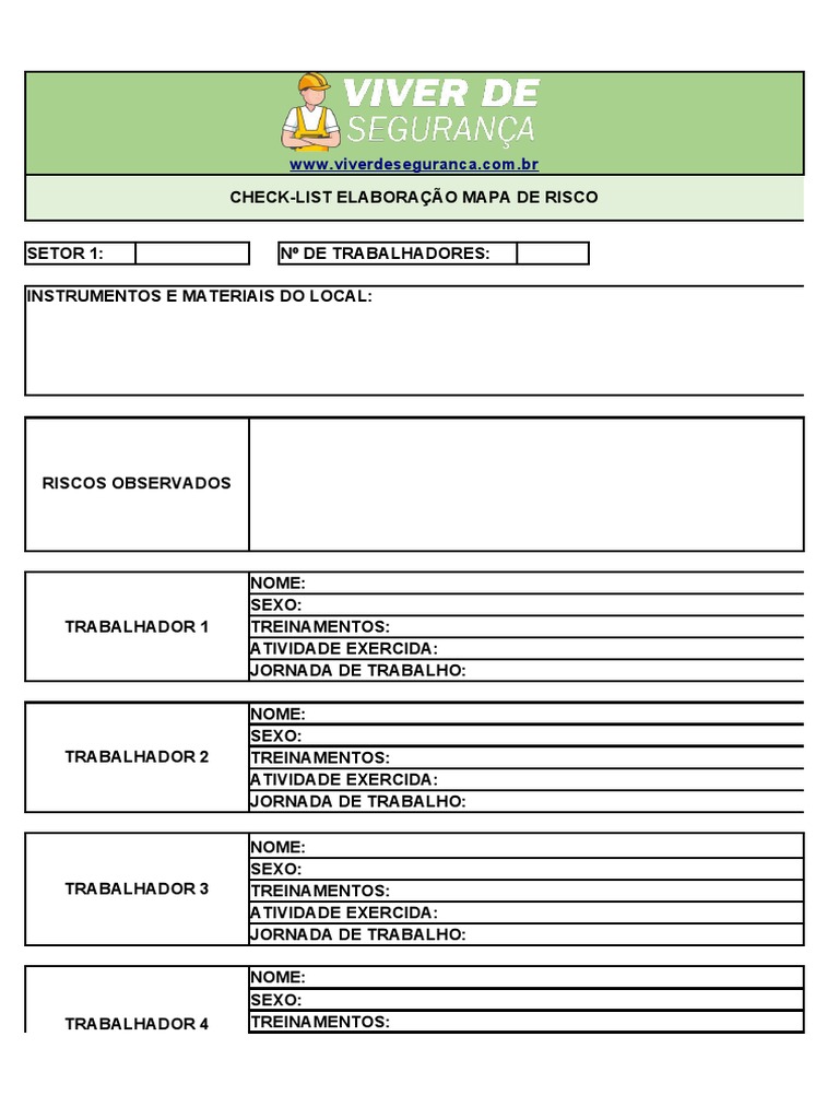 Checklist para Mapa de Risco Ocupacional | PDF | Natureza