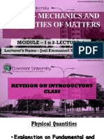 2020-2021 - PHY 111 1st N 2nd Module Lecture