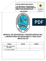 Manual de Bioseguridad Del Laboratorio de Bioquimica y Biologia Molecular