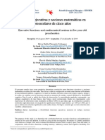 Funciones Ejecutivas y Nociones Matemáticas en Preescolares de 5 Años