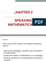 Module 2 Speaking Mathematically