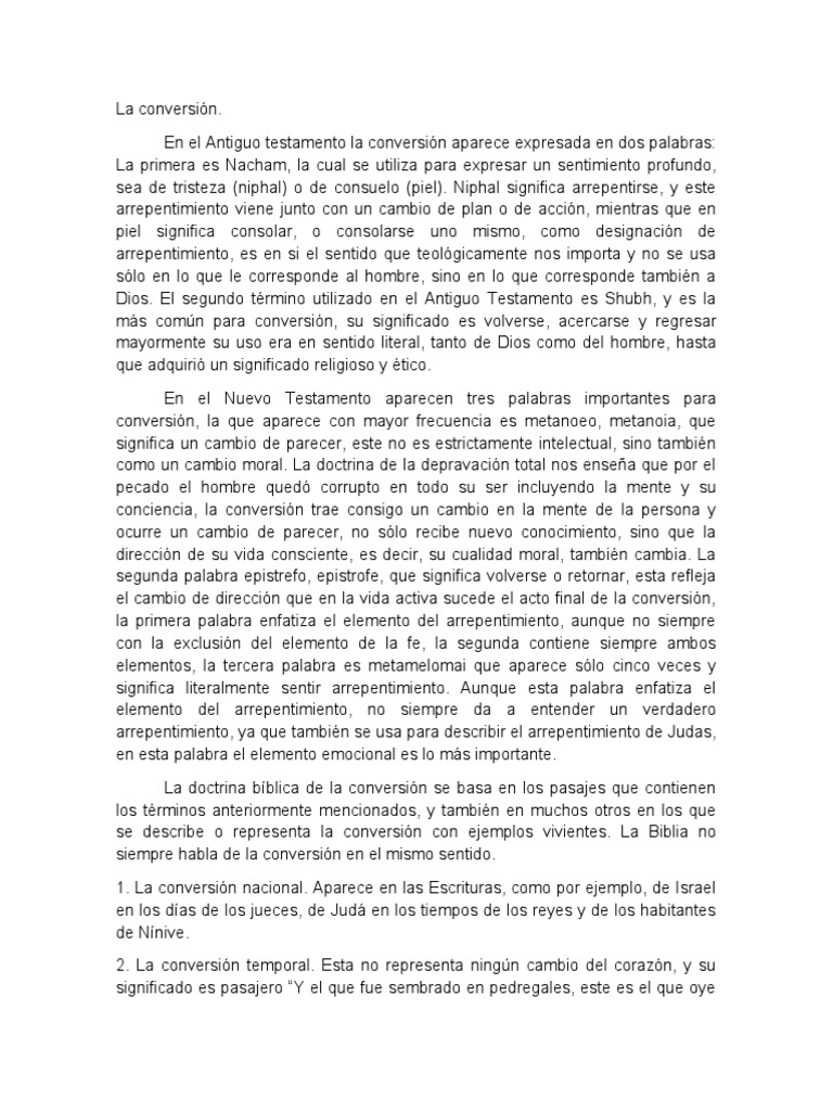Conversión | PDF | Pecado | Creencia religiosa y doctrina