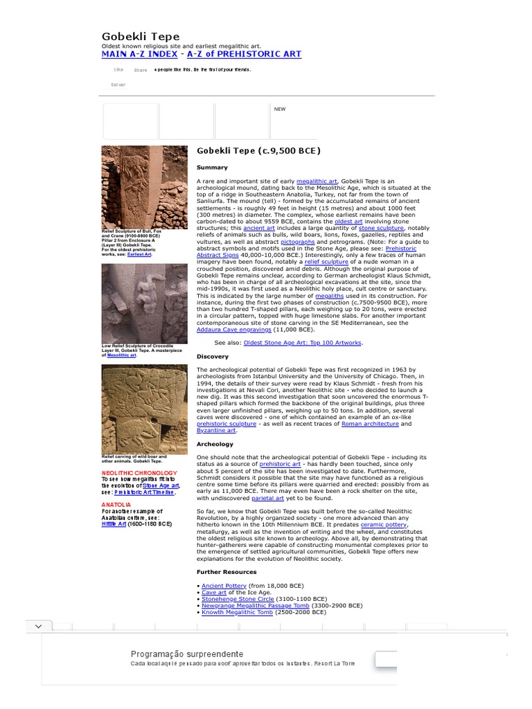 Gobekli Tepe: Earliest Megalithic Art | PDF | Archaeology