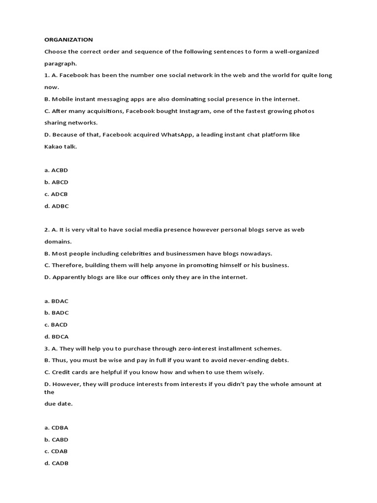 Activity Sheet in Reading and Writing Properties of A WellWritten