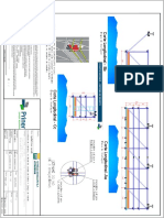 Projeto estrutural de andaime tubular com dimensões e especificações técnicas