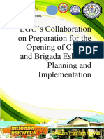 LGU's Collaboration On Preparation For The Opening of Classes and Brigada Eskwela Planning and Implementation